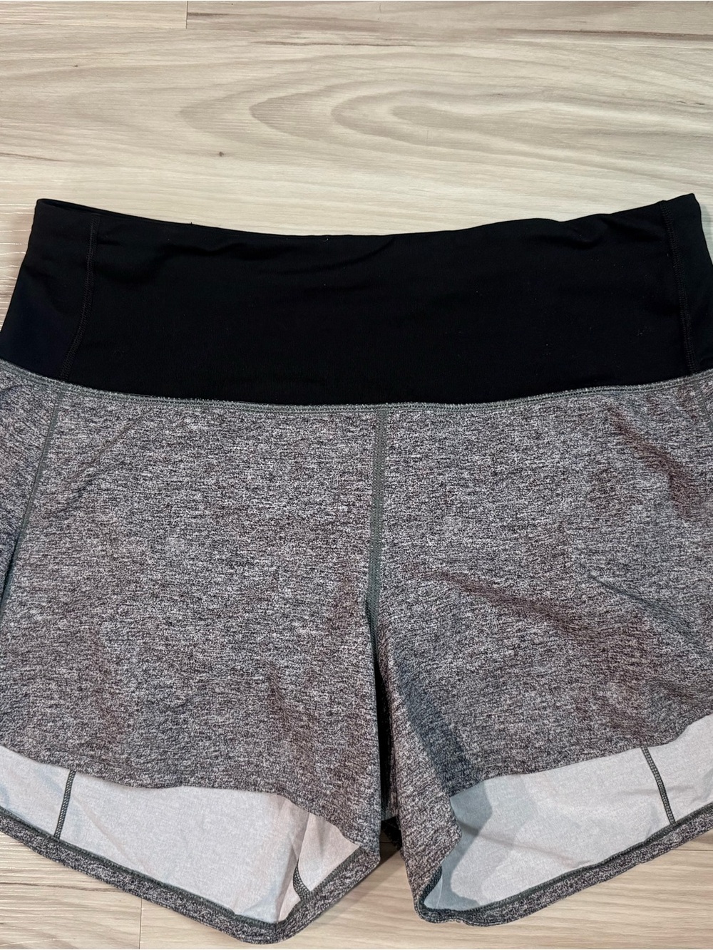 lululemon athletica Heathered Gray Shorts with Black Waistband